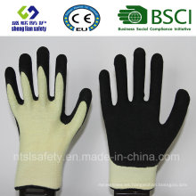 Guantes de trabajo de seguridad resistentes al corte Kevlar con guantes de seguridad revestidos con nitrilo